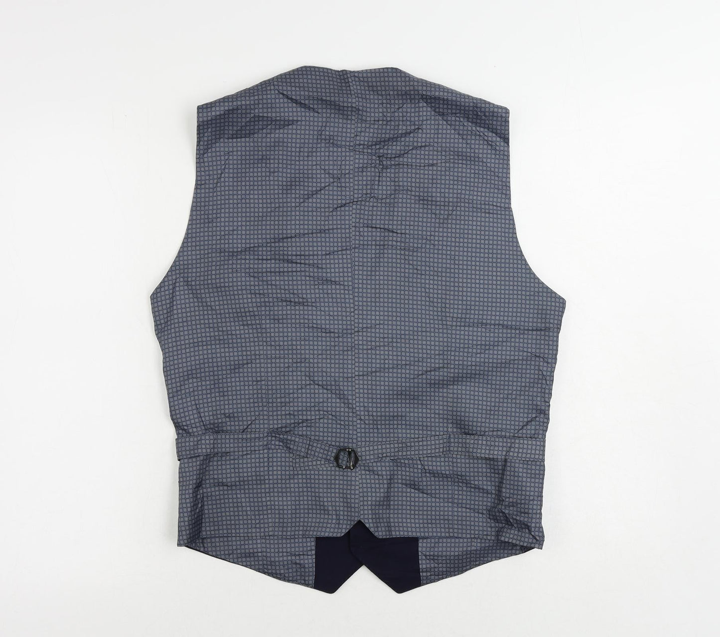 Burton Mens Blue Polyester Jacket Suit Waistcoat Size 38 Regular