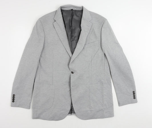 Marks and Spencer Mens Grey Polyamide Jacket Suit Jacket Size 46 Regular