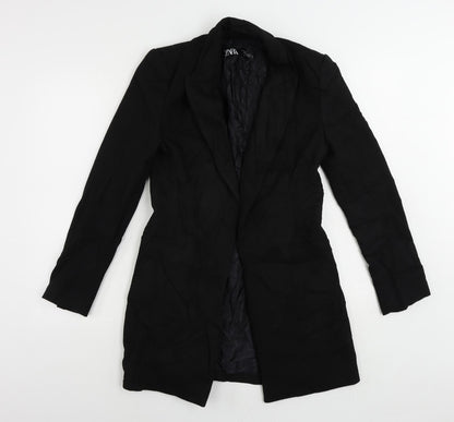Zara Womens Black Jacket Blazer Size XS Button - Longline