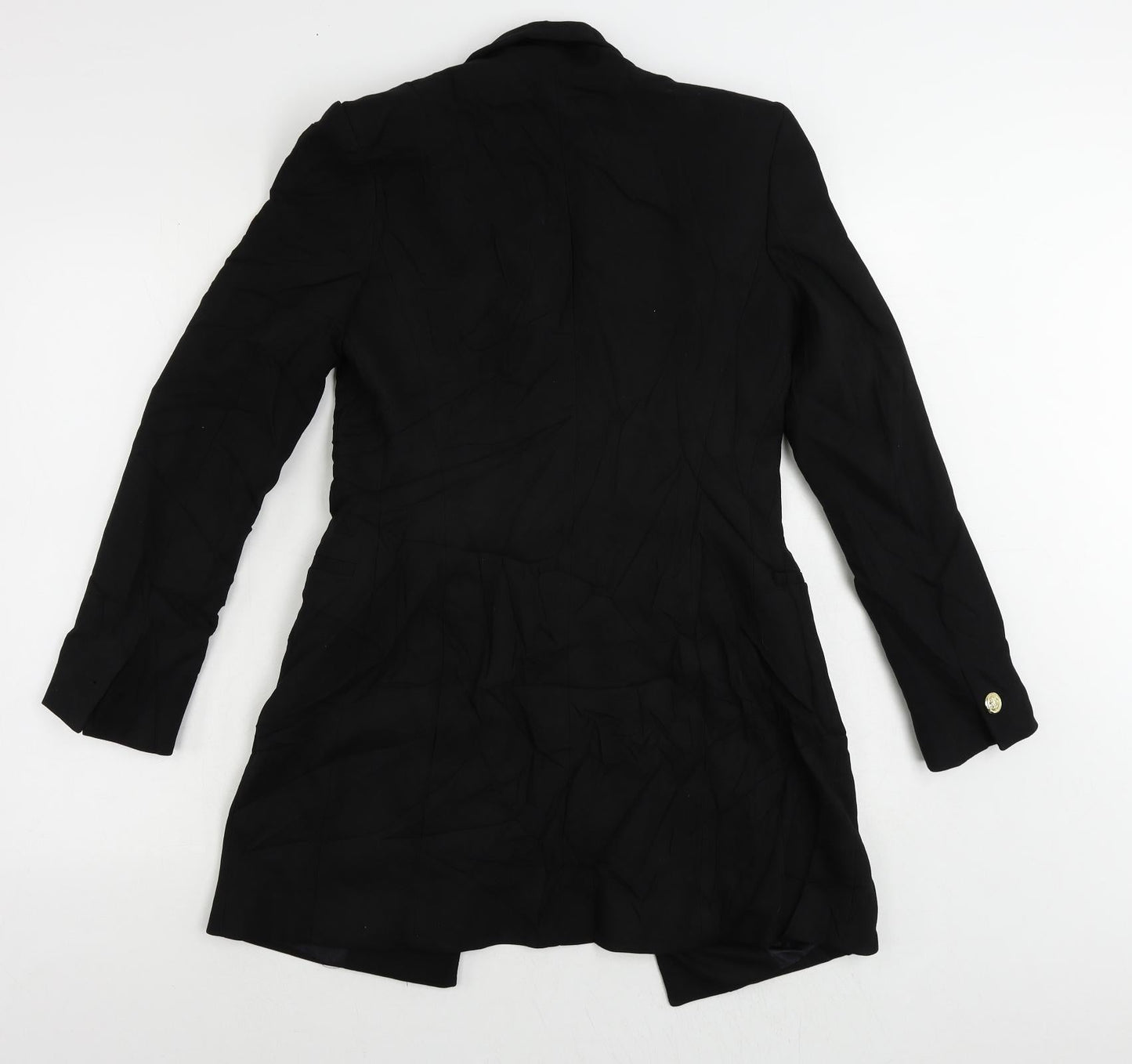 Zara Womens Black Jacket Blazer Size XS Button - Longline