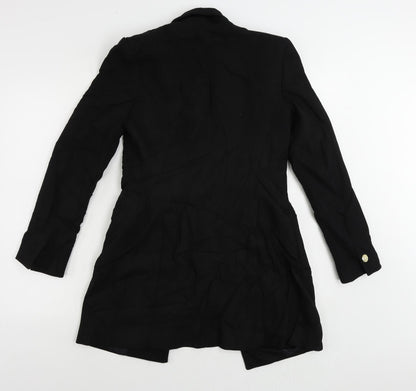 Zara Womens Black Jacket Blazer Size XS Button - Longline