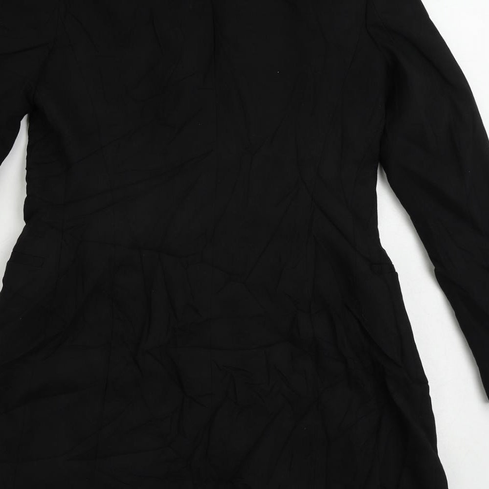Zara Womens Black Jacket Blazer Size XS Button - Longline