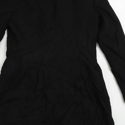 Zara Womens Black Jacket Blazer Size XS Button - Longline