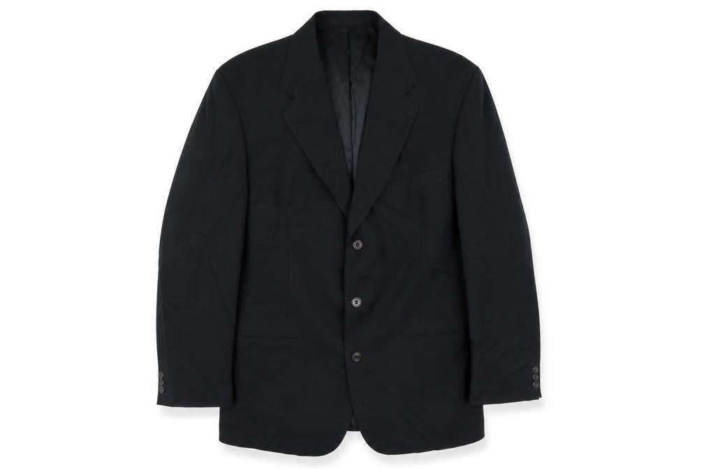 St Michael Mens Blue Wool Jacket Suit Jacket Size 44 Regular - Vintage
