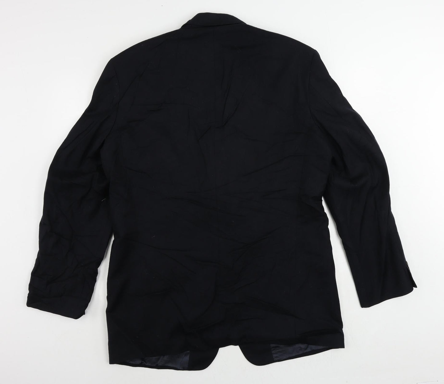 St Michael Mens Blue Wool Jacket Suit Jacket Size 44 Regular - Vintage