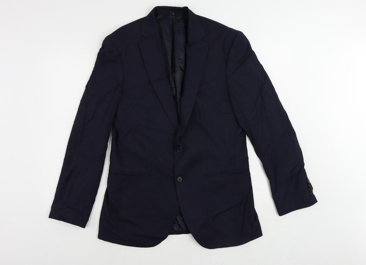 Marks and Spencer Mens Blue Polyester Jacket Suit Jacket Size 38 Regular