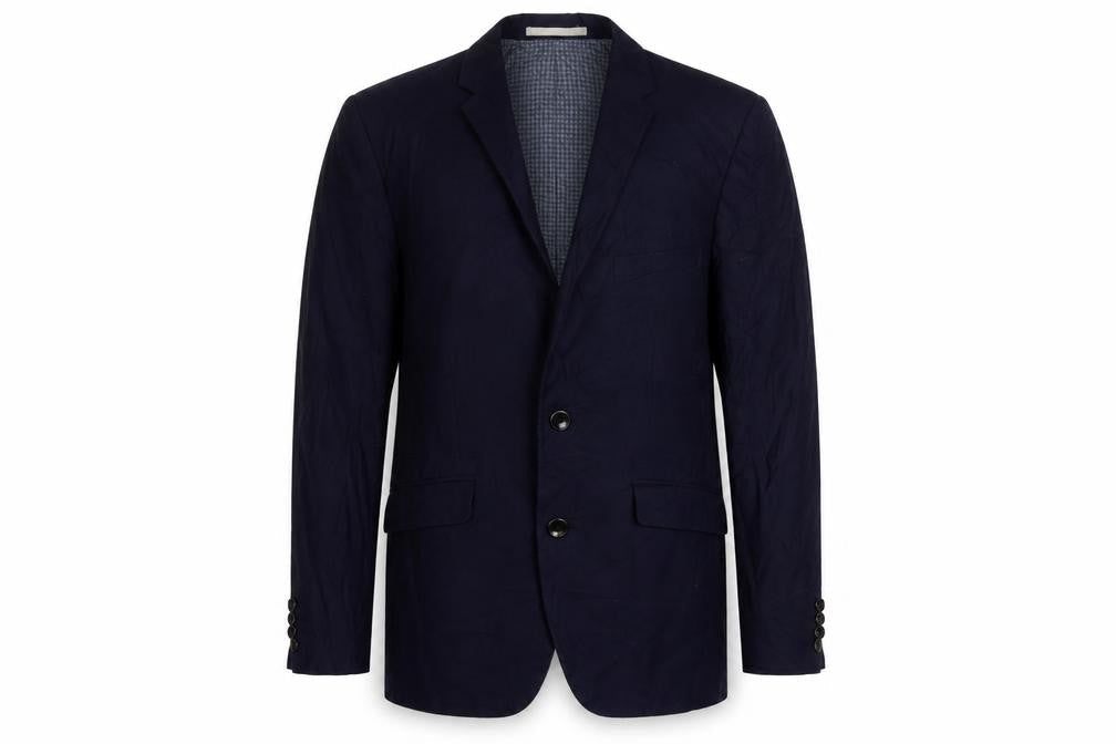 Burton Mens Blue Polyester Jacket Suit Jacket Size 38 Regular