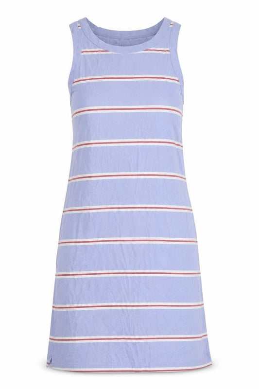 Marks & Spencer Womens Blue Striped Cotton Tank Dress Size S Crew Neck Pullover