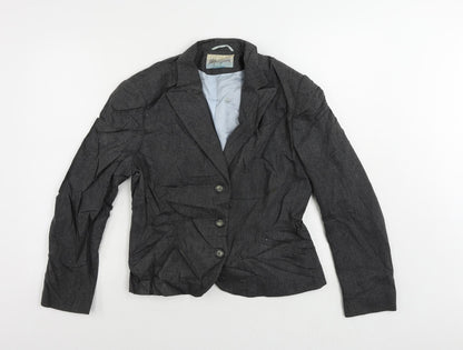 Monsoon Womens Grey Jacket Blazer Size 14 Button - Vintage