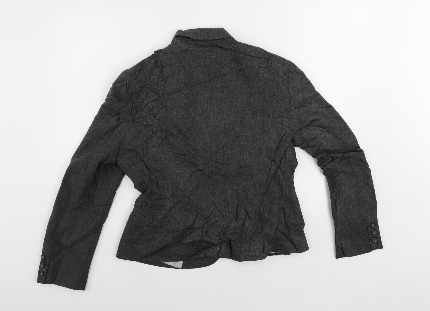 Monsoon Womens Grey Jacket Blazer Size 14 Button - Vintage