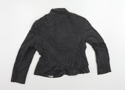 Monsoon Womens Grey Jacket Blazer Size 14 Button - Vintage