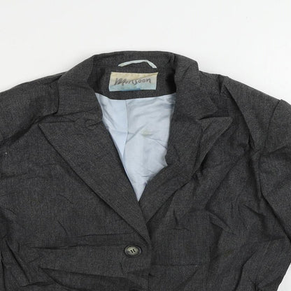 Monsoon Womens Grey Jacket Blazer Size 14 Button - Vintage