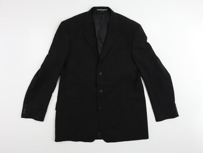 Next Mens Black Check Polyester Jacket Suit Jacket Size 42 Regular