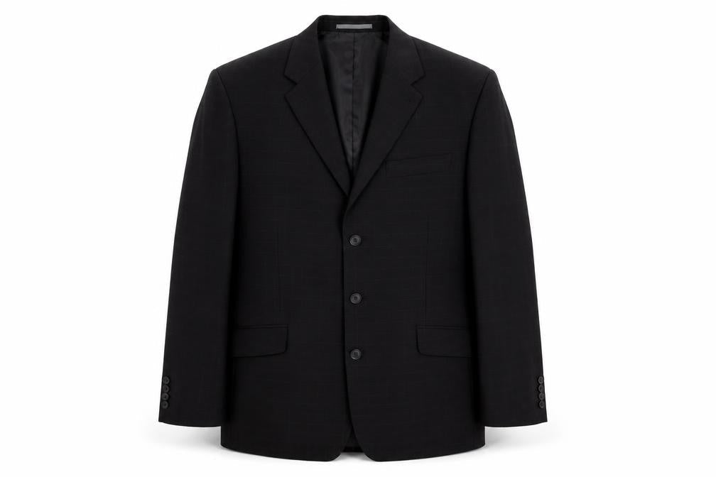 NEXT Mens Black Check Polyester Jacket Suit Jacket Size 42 Regular