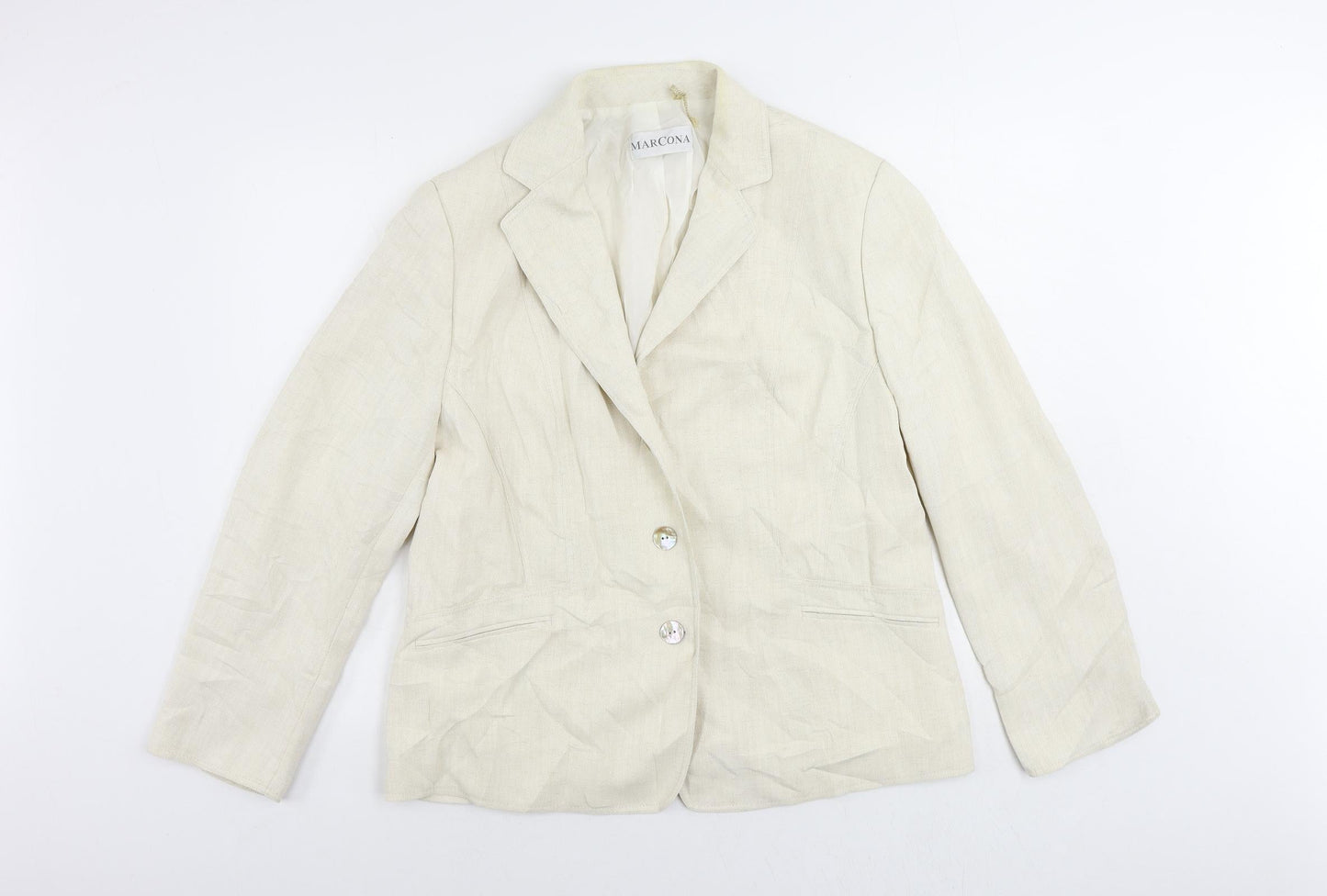 Marcona Womens Ivory Jacket Blazer Size 18 Button