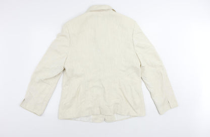 Marcona Womens Ivory Jacket Blazer Size 18 Button