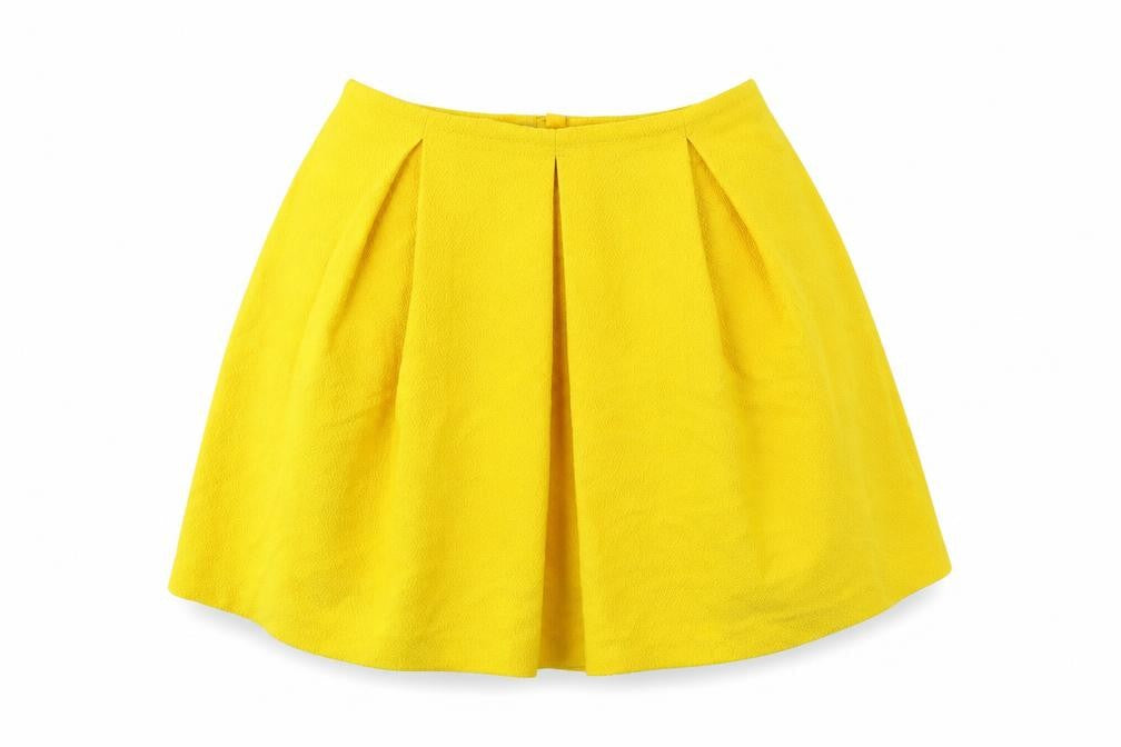 H&M Womens Yellow Polyester Mini Skirt Size 6 Zip