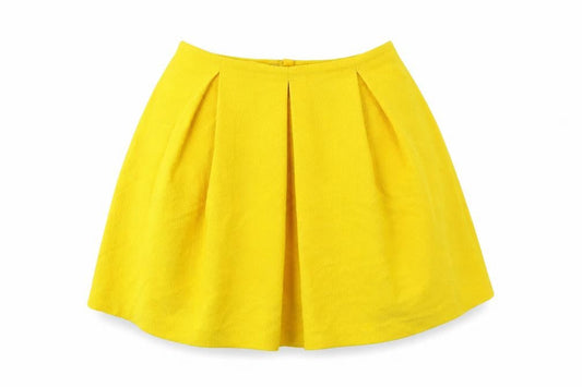 H&M Womens Yellow Polyester Mini Skirt Size 6 Zip