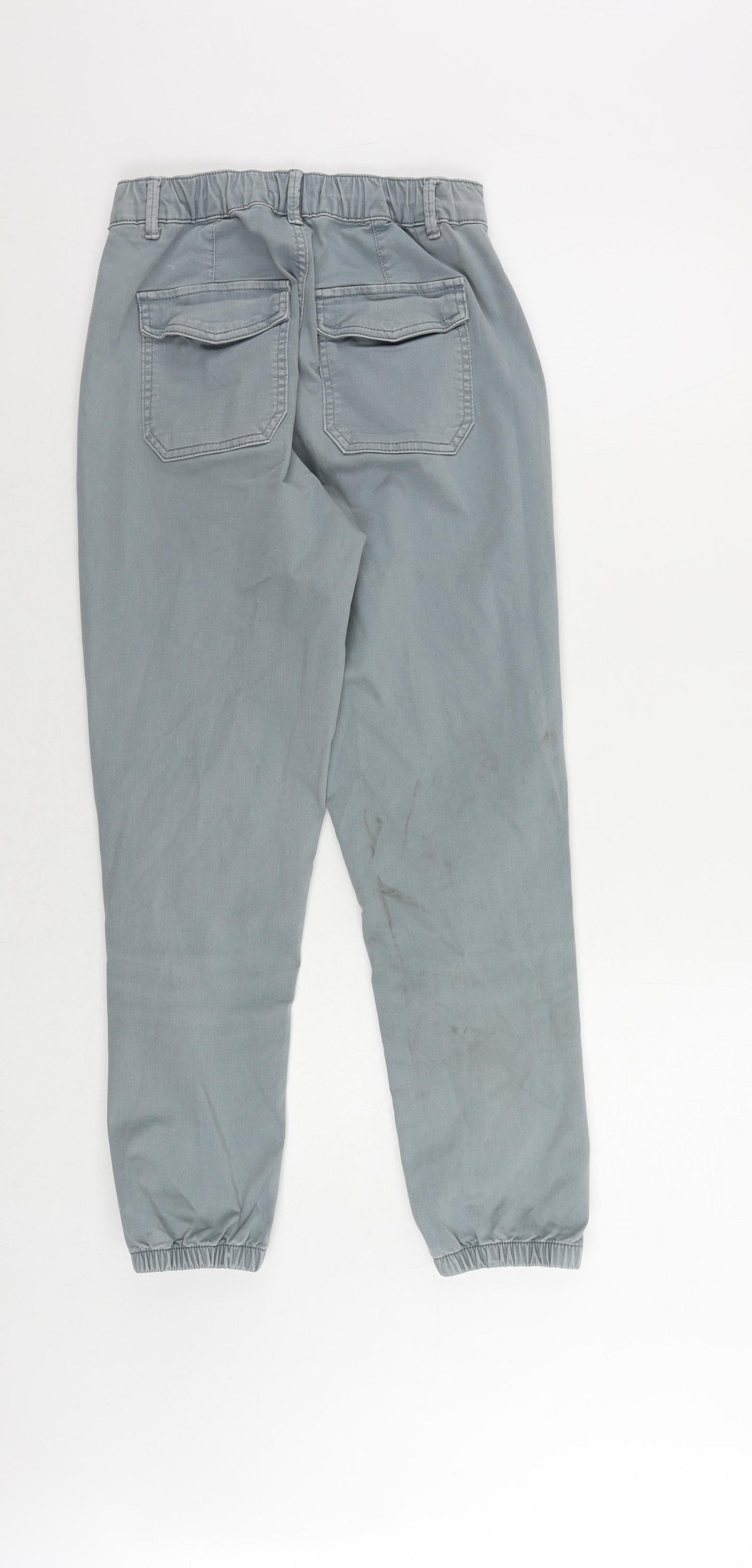 Marks and Spencer Womens Blue Cotton Tapered Jeans Size 6 L25 in Regular Zip - Ankle Zip