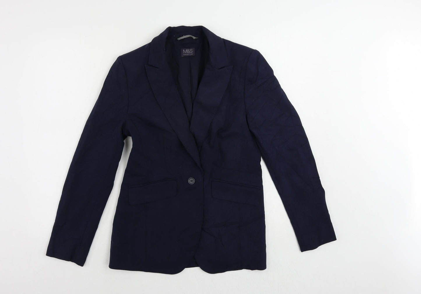Marks and Spencer Womens Blue Jacket Blazer Size 10 Button
