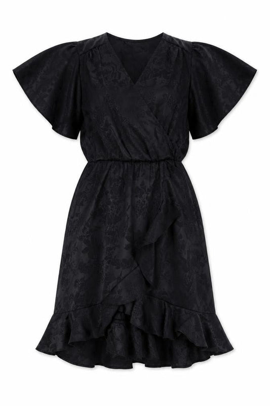 New Look Womens Black Floral Polyester A-Line Size 10 V-Neck Pullover