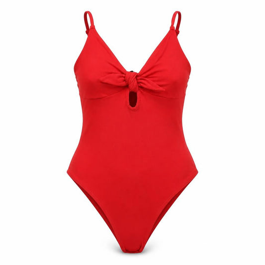 H&M Womens Red Polyester Bodysuit One-Piece Size S Snap