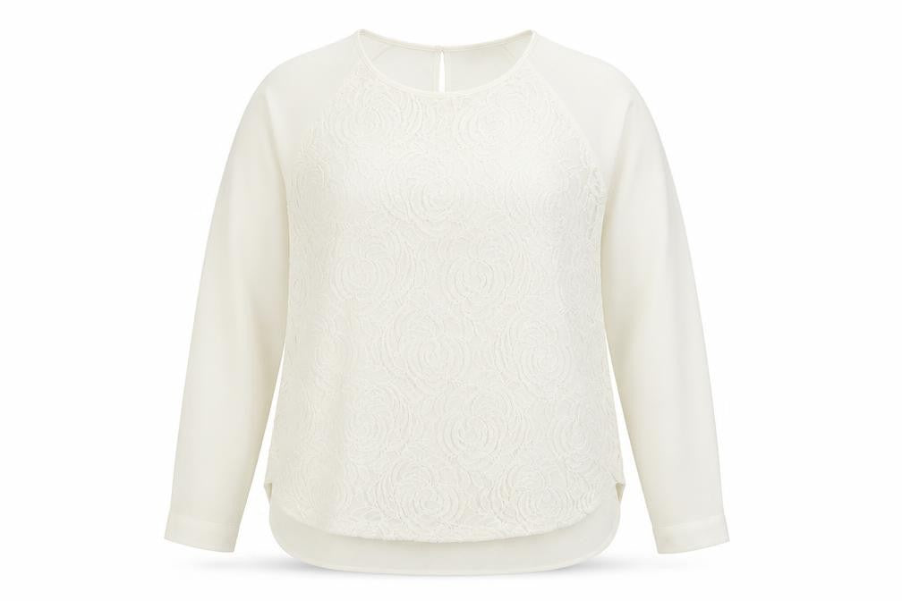 Marks & Spencer Womens White Floral Polyester Basic Blouse Size 16 Round Neck