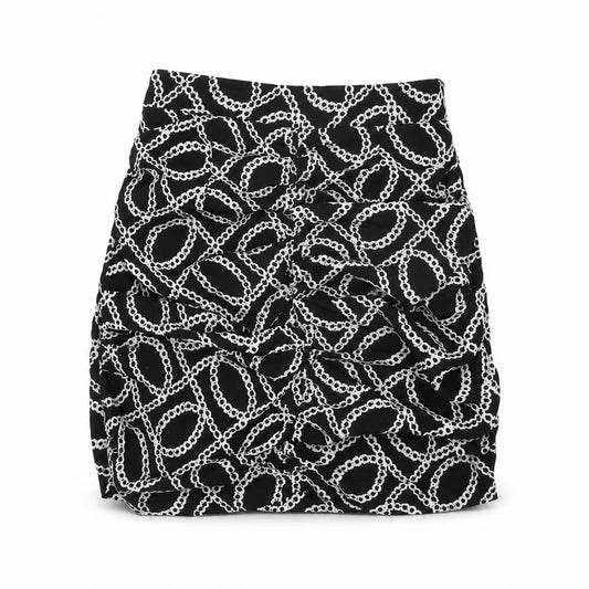 Misspap Womens Black Geometric Polyester Mini Skirt Size 8 Zip