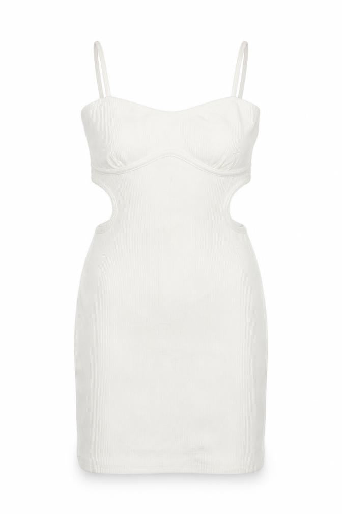Bershka Womens White Polyester Mini Size S Sweetheart Pullover