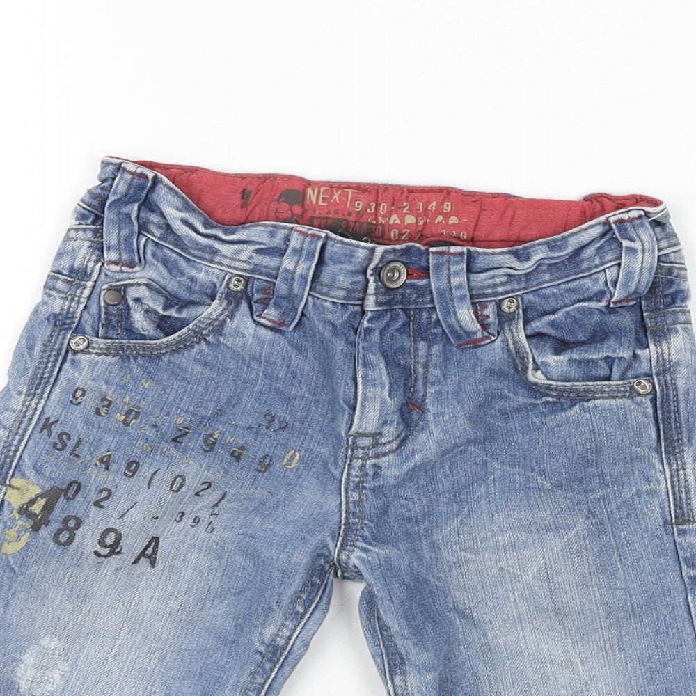 NEXT Boys Blue Cotton Straight Jeans Size 5 Years Regular Zip