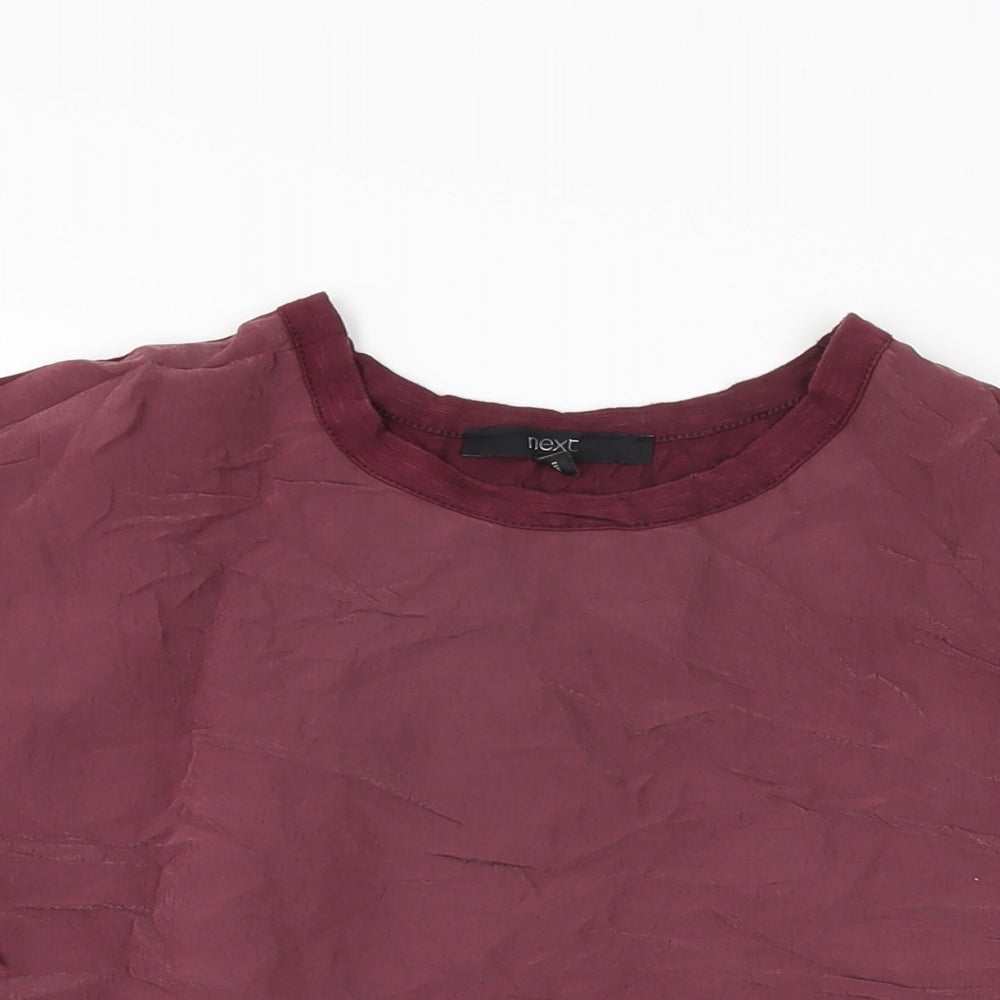 NEXT Womens Red Polyester Basic T-Shirt Size 8 Round Neck