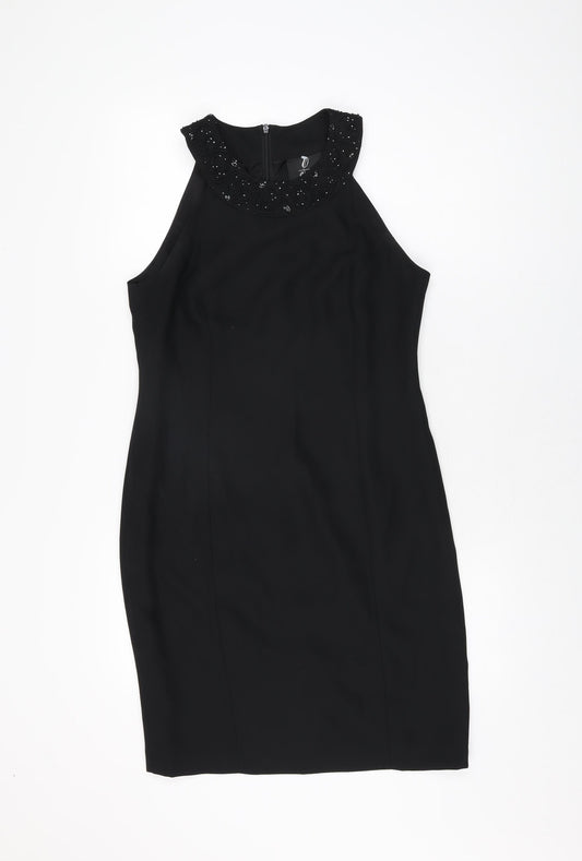 Opera Richards Womens Black Polyester Shift Size 12 Round Neck Zip