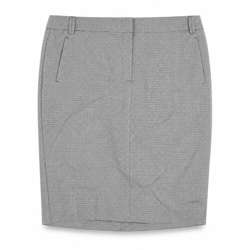 Marks & Spencer Womens Grey Geometric Polyester Straight & Pencil Skirt Size 22 Zip