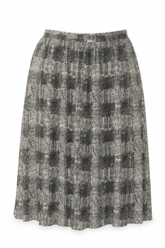 Bonmarché Womens Beige Geometric Polyester Swing Skirt Size 14