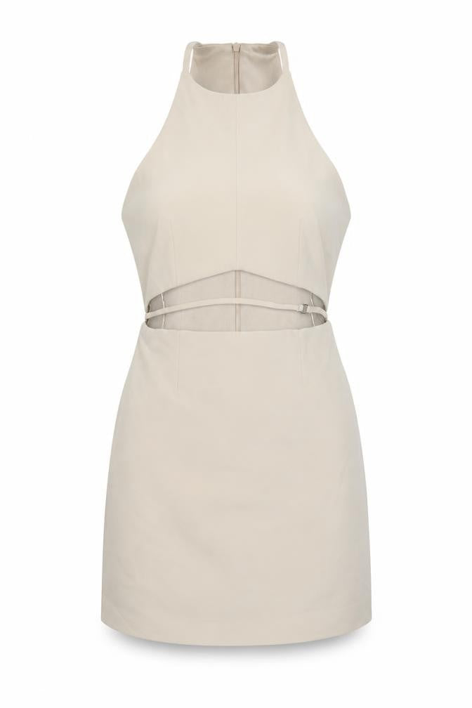 Zara Womens Beige Polyester Mini Size XS Round Neck Zip