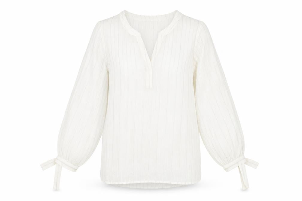 NEXT Womens White Striped Polyester Basic Blouse Size 12 V-Neck