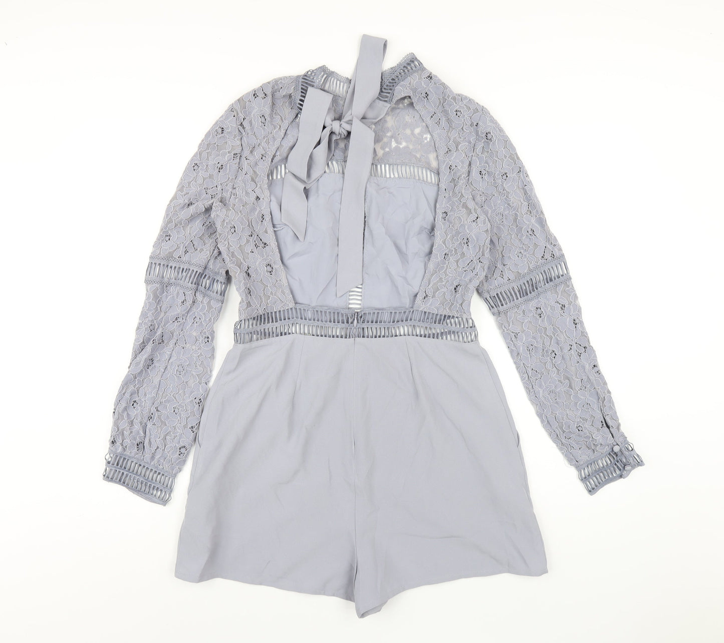 ASOS Womens Blue Cotton Playsuit One-Piece Size 10 Zip