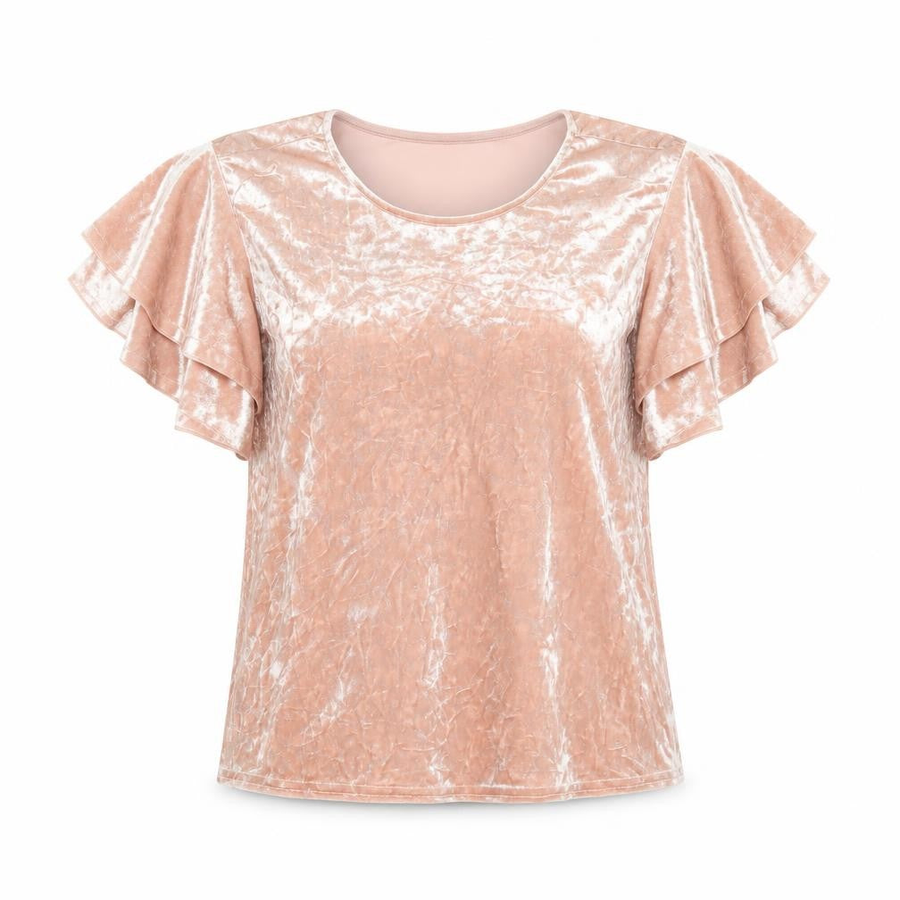 New Look Womens Pink Polyester Basic T-Shirt Size 12 Round Neck