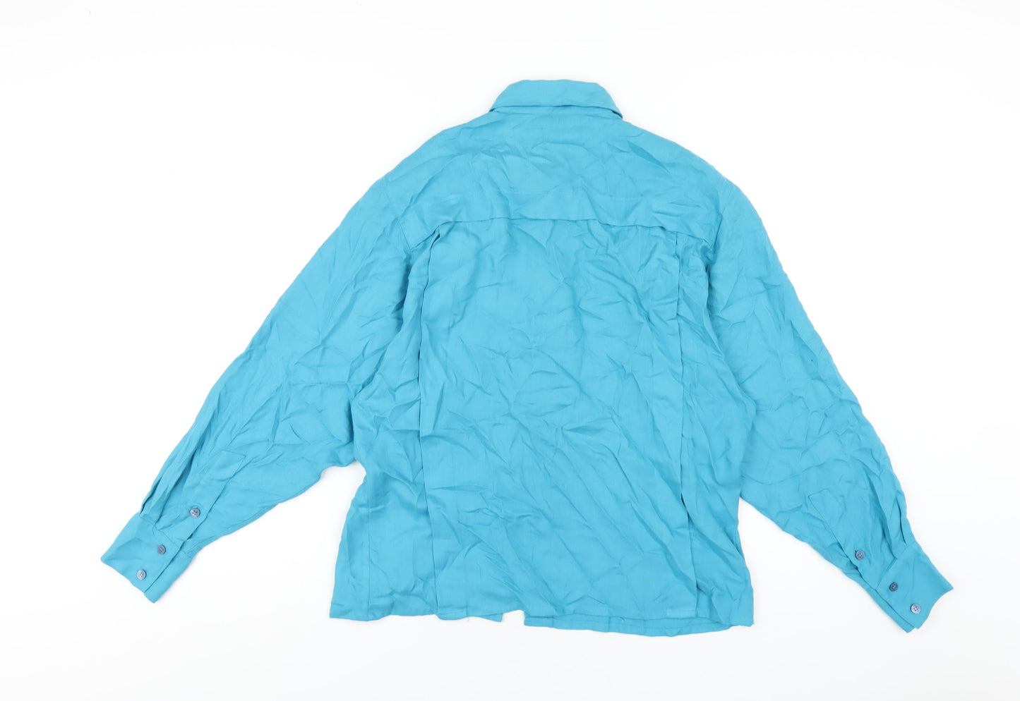 NEXT Womens Blue Polyester Basic Button-Up Size 14 Collared