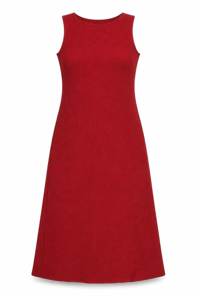 Topshop Womens Red Polyester A-Line Size 10 Round Neck Pullover