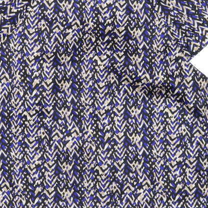 Debenhams Womens Blue Geometric Polyester Basic T-Shirt Size 10 Round Neck