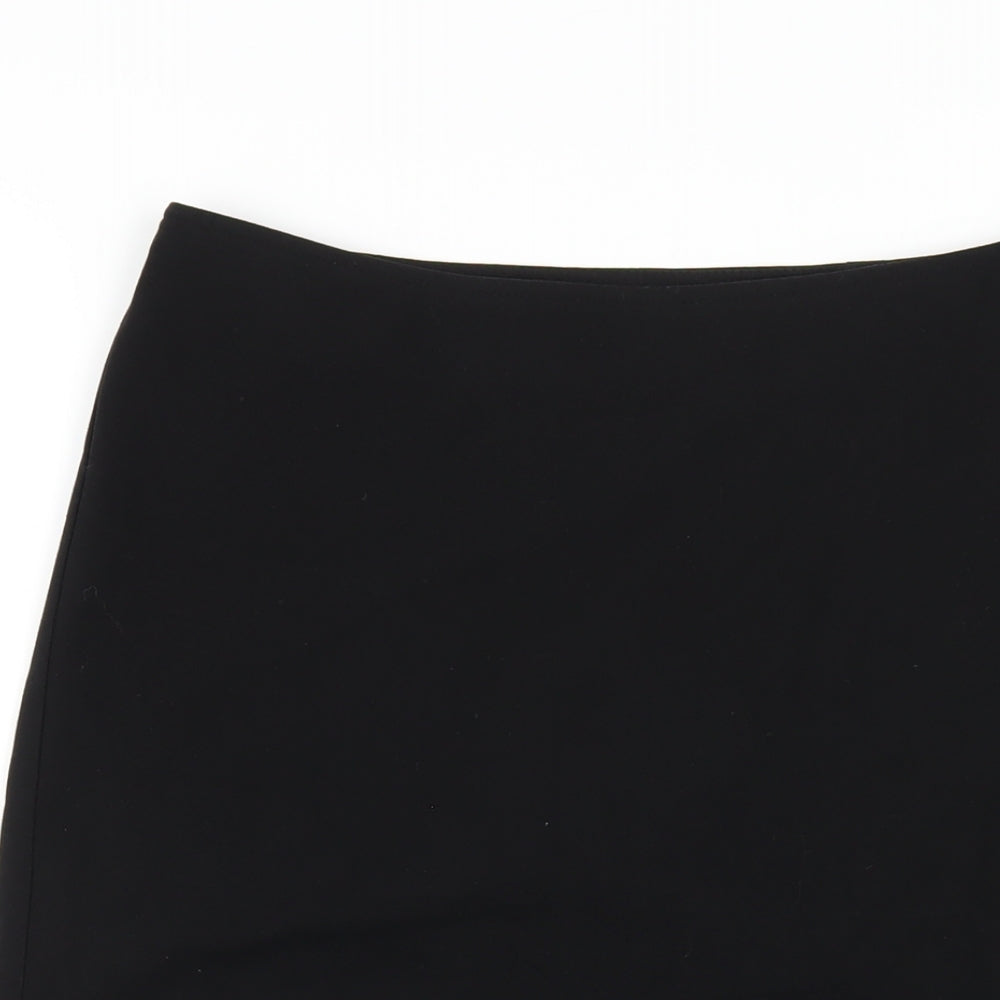 Etam Womens Black Polyester A-Line Skirt Size 8 Zip