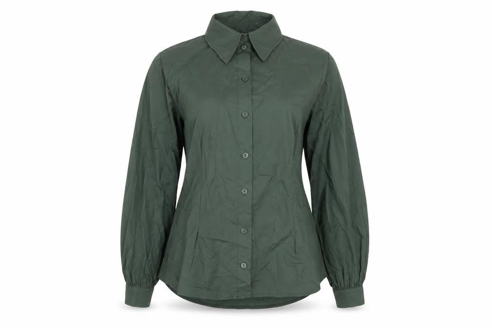 I SAW IT FIRST Womens Green Cotton Basic Button-Up Size 8 Collared