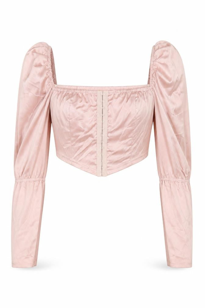 Missguided Womens Pink Polyester Cropped T-Shirt Size 8 Square Neck