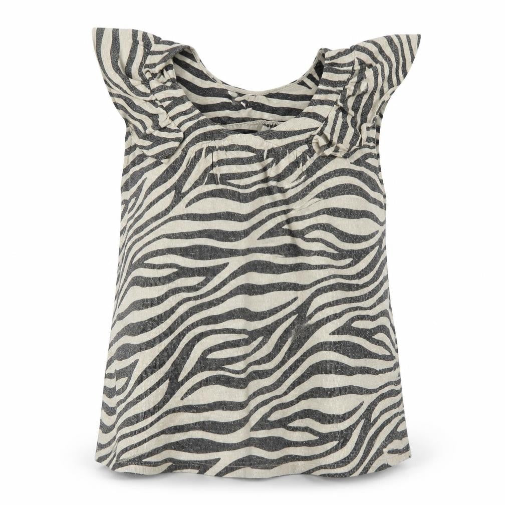NEXT Womens Beige Animal Print Acrylic Basic T-Shirt Size S Round Neck