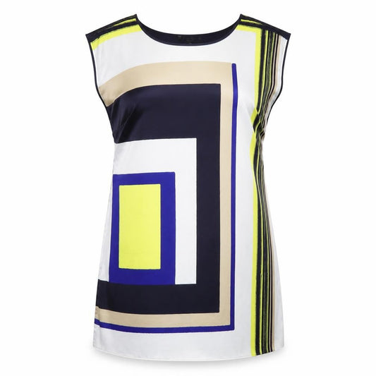 Principles Womens Multicoloured Geometric Polyester T-Shirt Dress Size 16 Round Neck Pullover