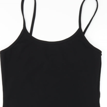 PRETTYLITTLETHING Womens Black Polyester Bodycon Size 12 Round Neck Pullover
