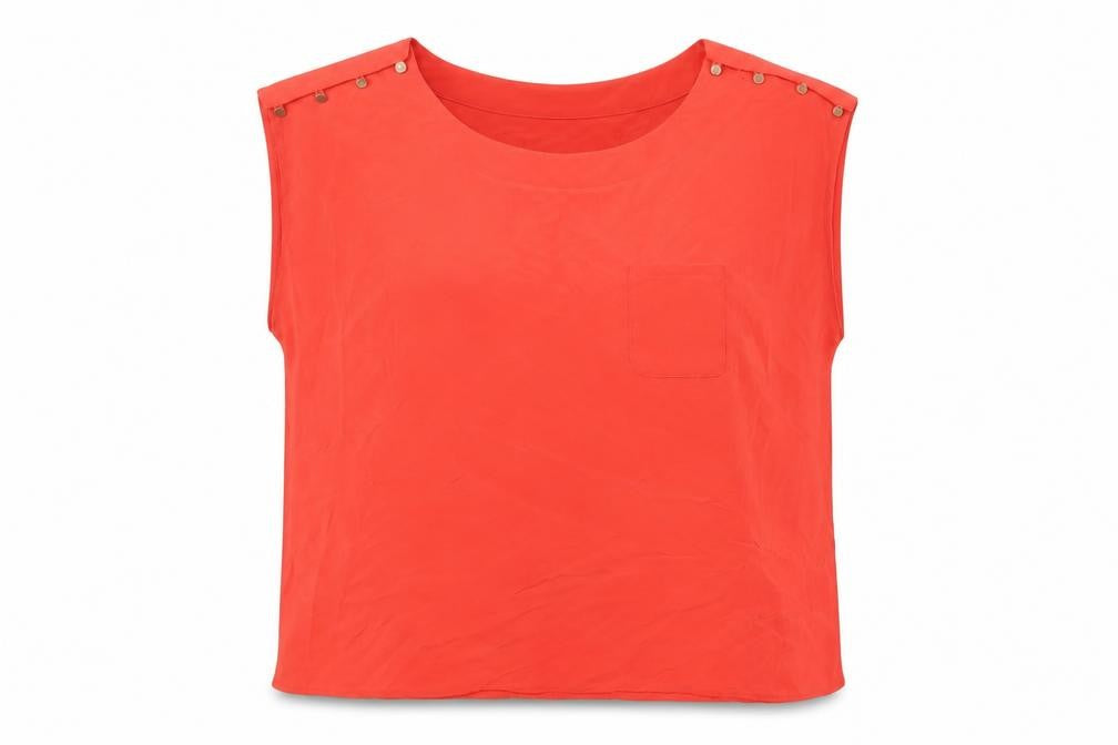 Oasis Womens Red Polyester Basic T-Shirt Size 16 Round Neck