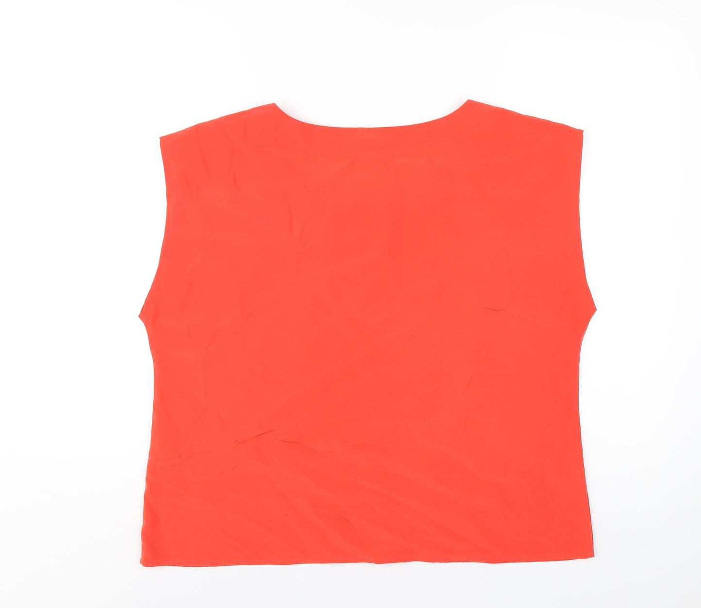 Oasis Womens Red Polyester Basic T-Shirt Size 16 Round Neck