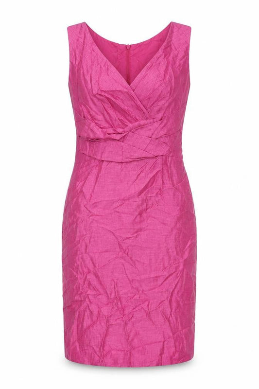 Kaliko Womens Pink Polyester Pencil Dress Size 10 V-Neck Zip